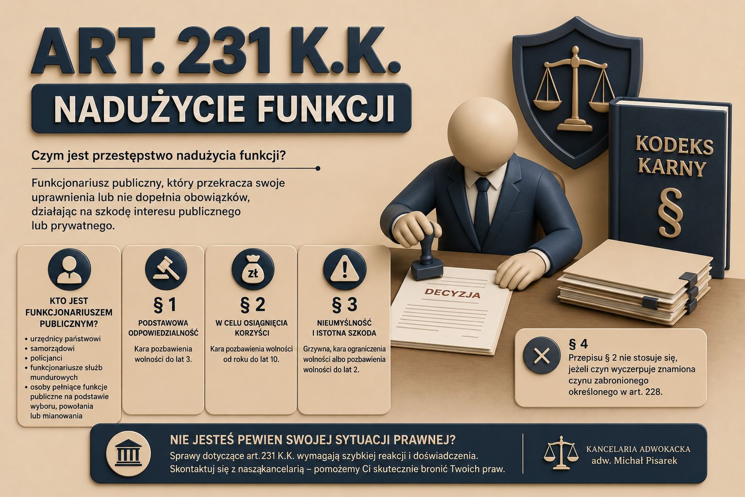 Art. 231 Kodeksu karnego – nadużycie uprawnień przez funkcjonariusza publicznego. Co grozi za przekroczenie uprawnień?