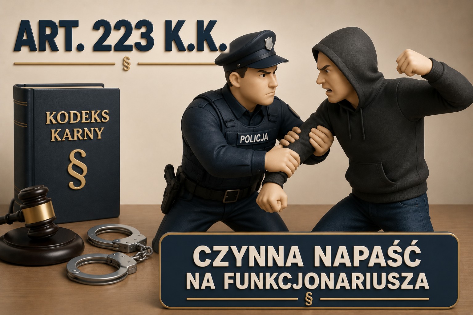 Czynna napaść na funkcjonariusza publicznego – odpowiedzialność z art. 223 Kodeksu karnego?